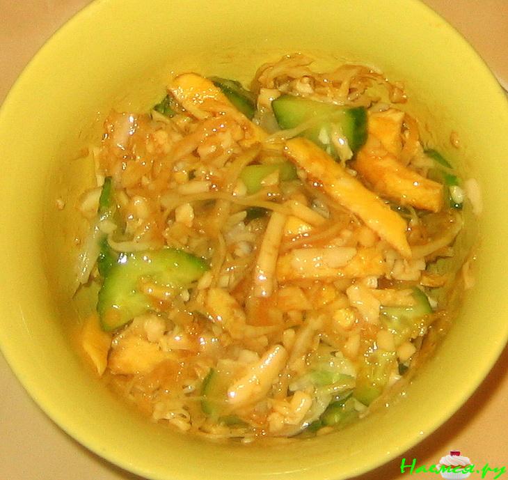 Салатик с омлетом