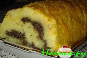 Картофельный завиванец с грибной начинкой Картофельный завиванец с грибной начинкой