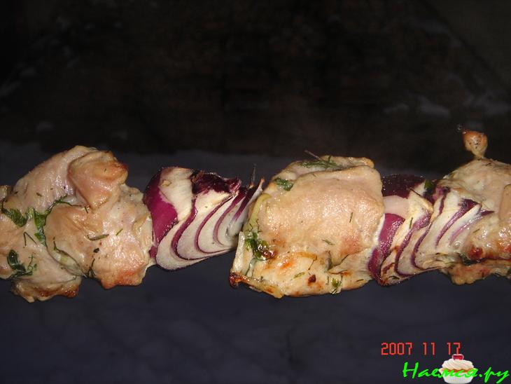 Шашлык из свинины и крылышек