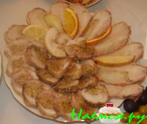 Рулеты из окорочков с орехами