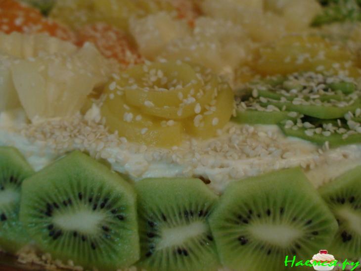 Тортик "Праздничный" бисквитный с фруктами