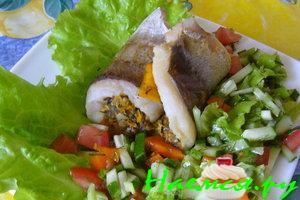 Рыбные рулеты с шампиньонами и болгарским перцем