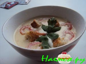 Сырный суп с креветками