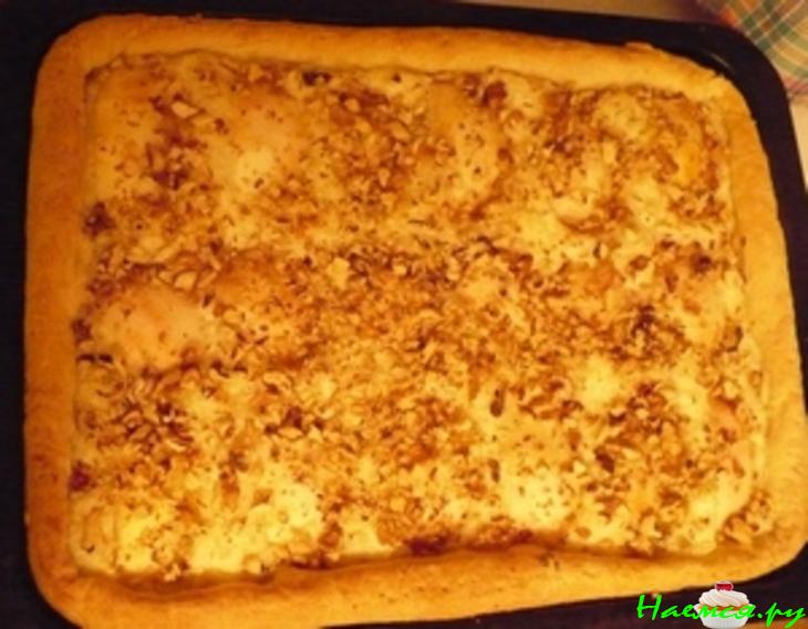 Открытый яблочно-рисово-лимонно-ореховый пирог