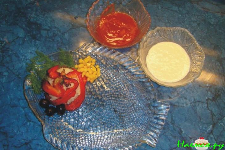 Запечённая в фольге лососина с креветками