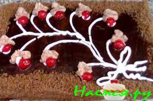 Праздничный торт 'Пьяная вишня'
