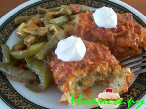 Ленивые голубцы с салатом