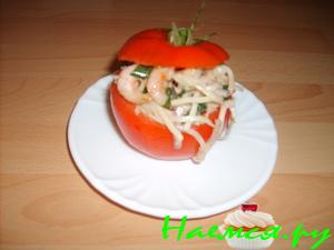 Помидоры фаршированные азиатским салатом