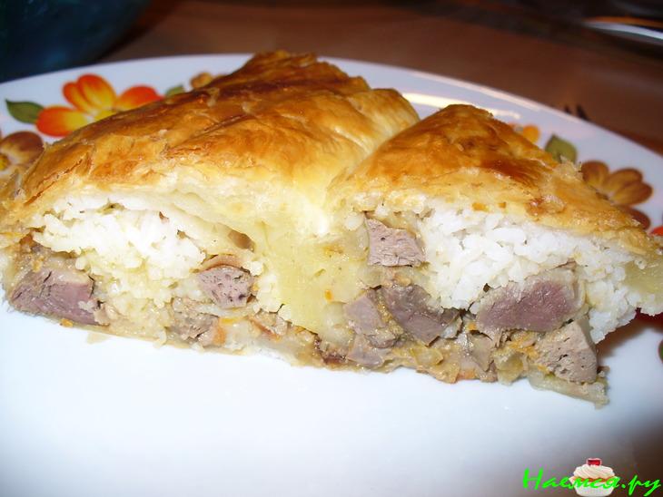Пирог ' Помятый ' (с куриными потрошками и рисом)