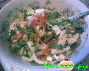 Постный салат со щавелем