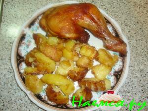 Куриные окорочка гриль с картошкой