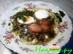 Летний супчик со щавелем и гренками (вариант)