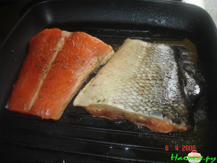 Семга гриль + грибы