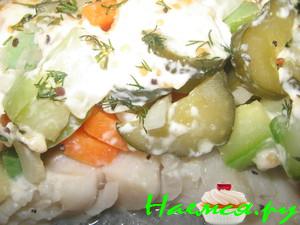 Рыба запеченная с овощами и французской горчицей