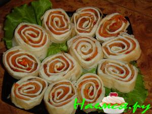 Рыбно-икорный рулет из лаваша