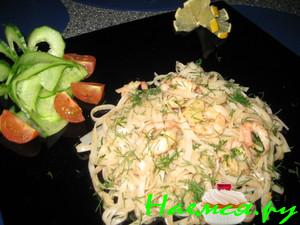 Рисовая вермишель с креветками