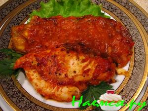 Курица с баклажанами в томатном соусе