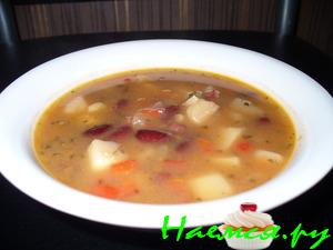 Суп Фасолевый с шеей индюка ( мой вариант )