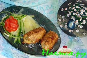 Мясные рулеты с грибной начинкой