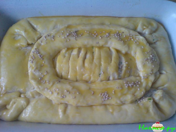 Пирог с грибами  и беконом (вариант)