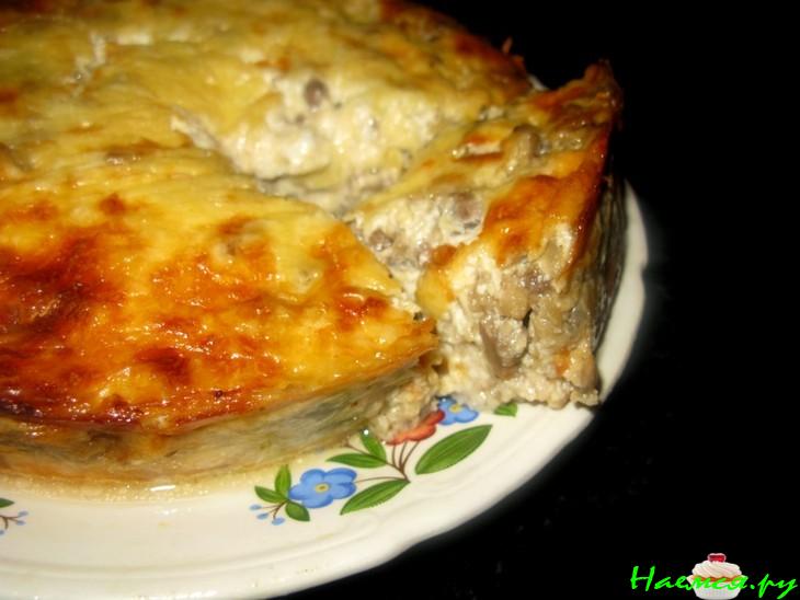 Запеканка из рыбы и грибов