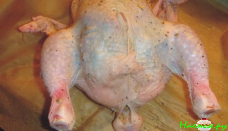 Запечённая курица с черносливом, апельсином и грецкими орехами 