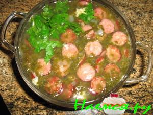 Суп из щавеля с колбасками