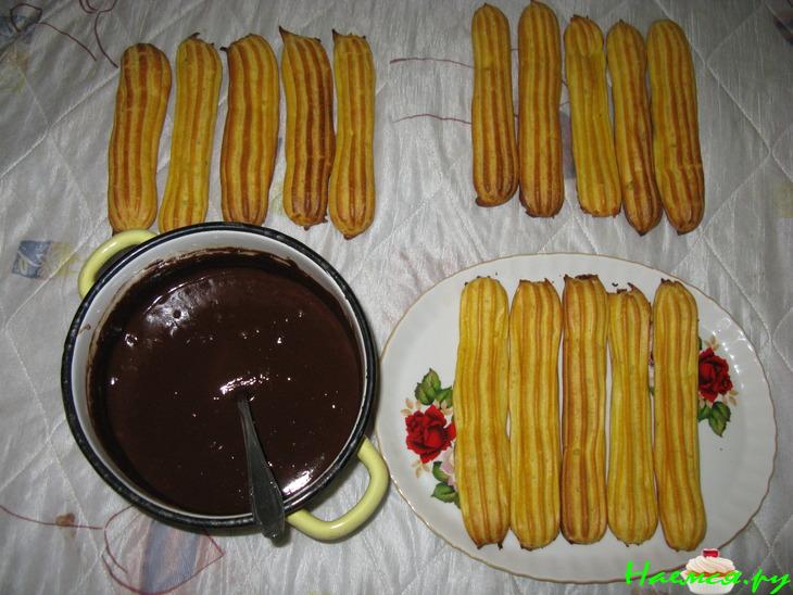 Торт 'Дамские пальчики' с заварным шоколадным кремом