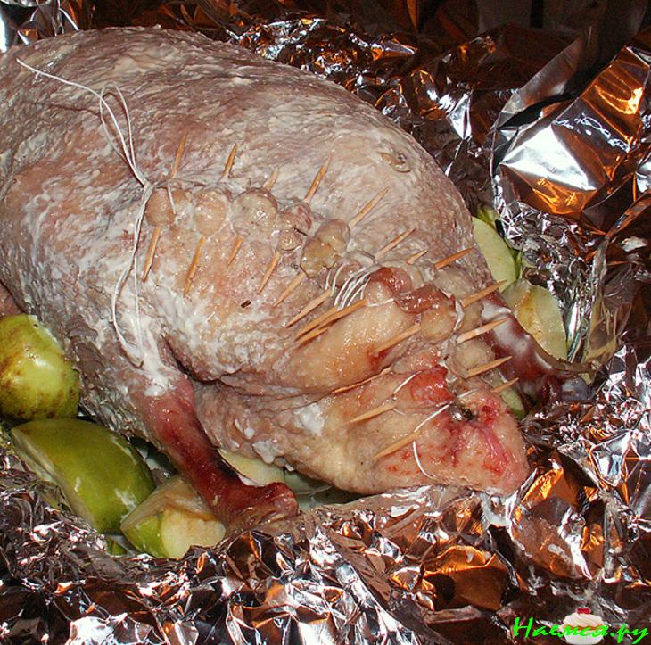 Гусь рождественский с грибами