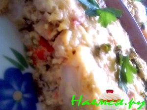 Запеканка из цветной капусты с рыбой