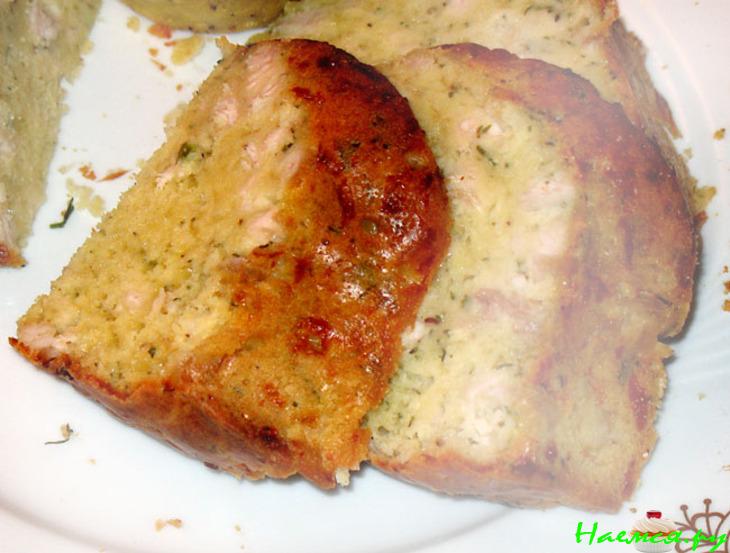 Сырный кекс с грудкой индейки и укропом