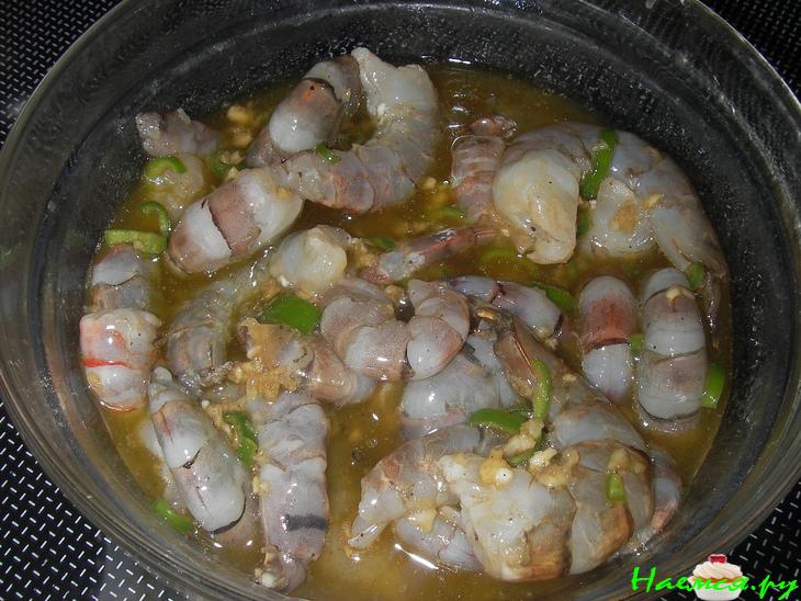 Острые креветки с соусом Острые креветки с соусом