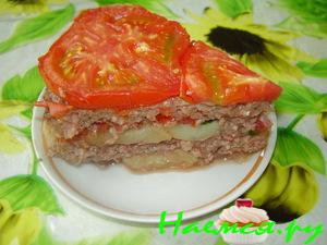 Торт из мясного фарша