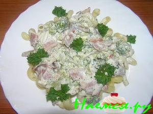 Паста с брокколи и беконом Паста с брокколи и беконом