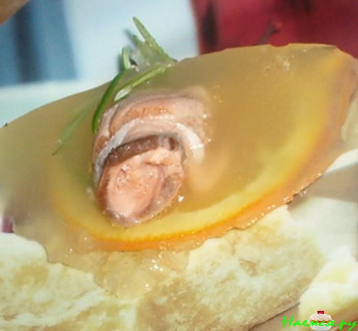 Лосось в апельсиновом желе