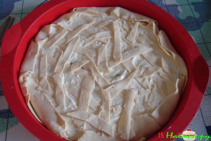 Открытый пирог с творогом