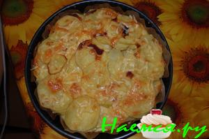 Запеканочка картофельная с охотничьими колбасками