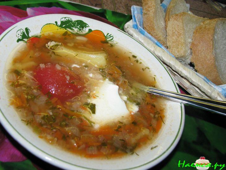 Суп с томатами в собственном соку