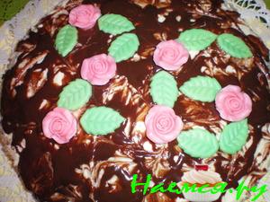 Торт "Зебра" с кремом на сгущенке