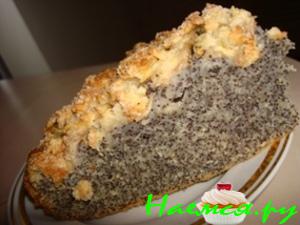 Маковый пирог с творожной крошкой