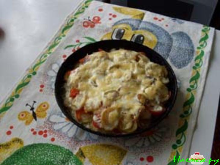 Треска с кабачками и сыром