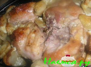 Запеченные индюшиные хвосты с картофелем