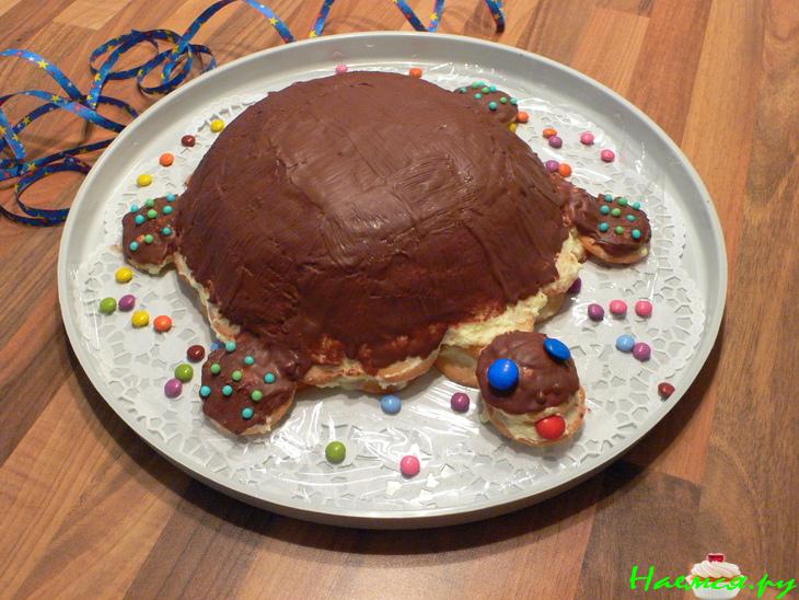 Торт "Черепаха" с персиками