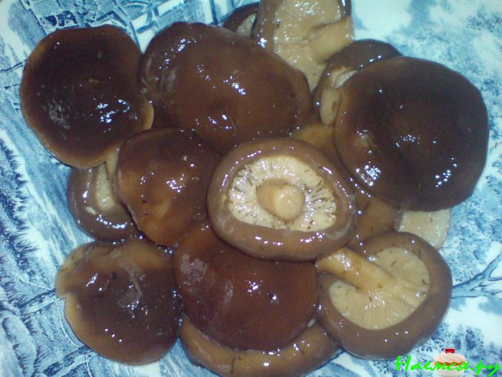 Салат из печени с маринованными грибами