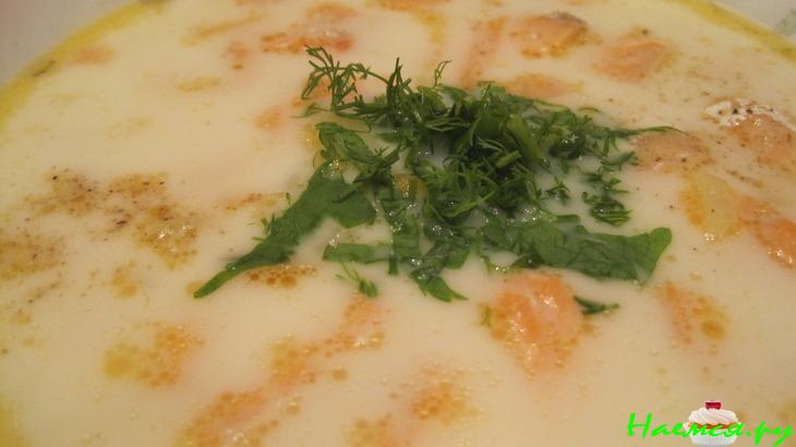 Сливочная ушица из семушки с шампанским Сливочная ушица из семушки с шампанским