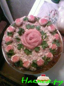 Закусочный тортик "Лососинка"