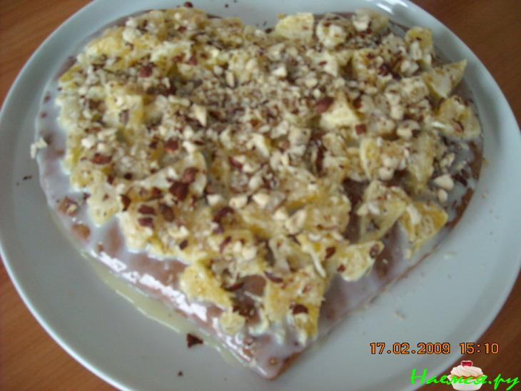 Тортик 'Апельсиново-ореховое сердце'