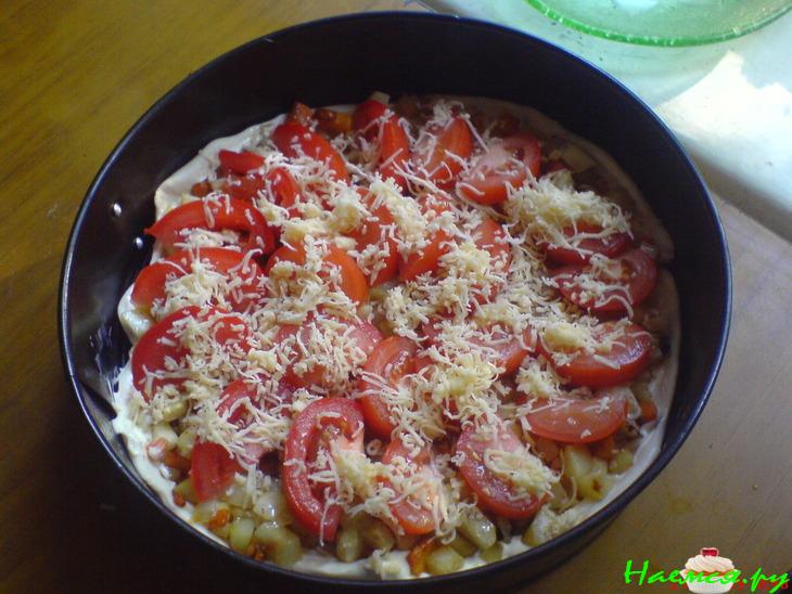 Слоёный пирог с овощами