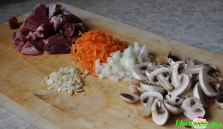 Суп-пюре с осердиями и шампиньонами