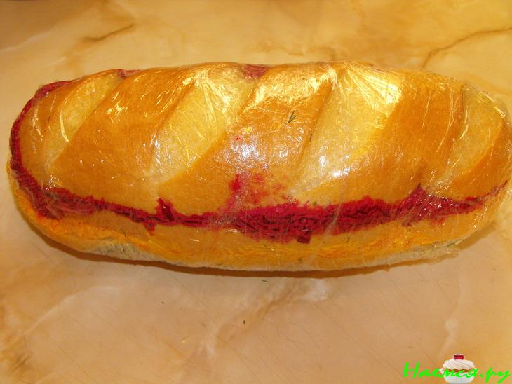 Закуска на багете "Светофор" Закуска на багете "Светофор"